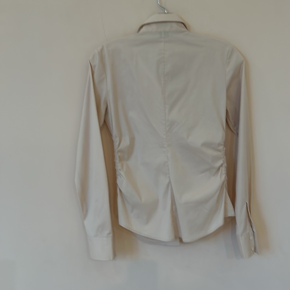 Theory long sleeve blouse, side ruching - Picture 3 of 5
